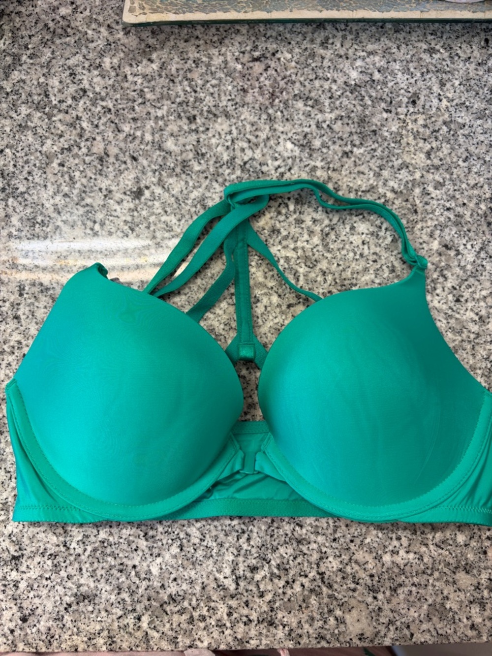Pink Victoria secret Green Strappy Push-Up Bra  size 34C NWT